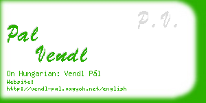 pal vendl business card